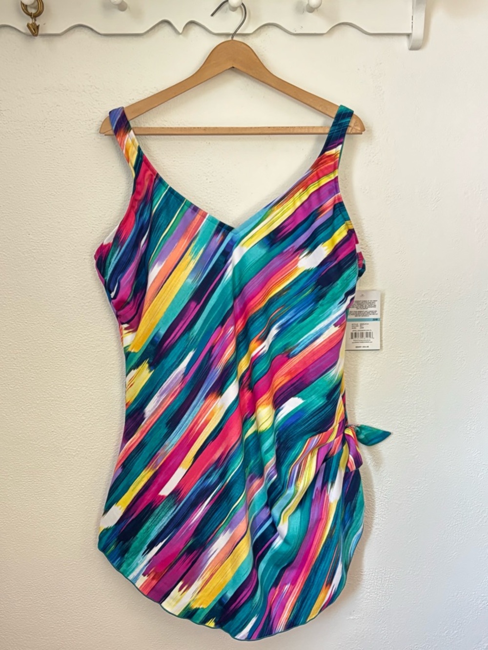 Maxine April Showers Swim Dress 20W Plus Size NWT Tummy Control